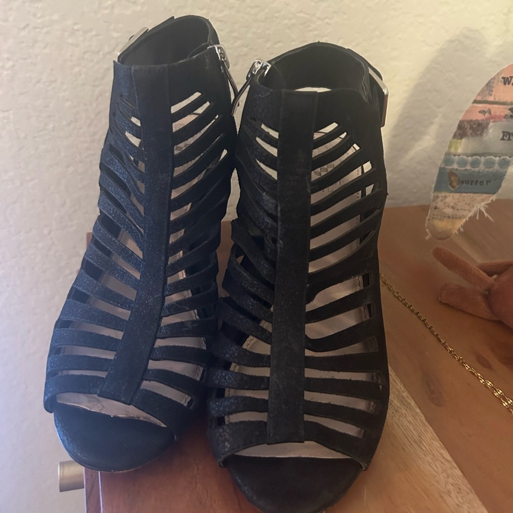 Vince Camuto Black Strappy Heels